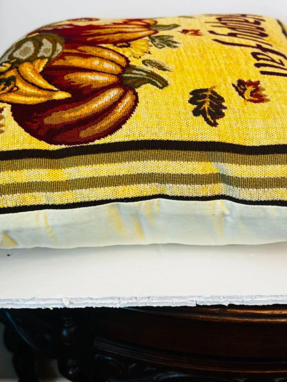Thanksgiving Happy Fall Decorative Tapestry Throw Pillow 16x16